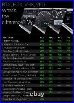 Dakota Digital Universal Round Analog Gauges Black Blue Display VHX-1021-K-B