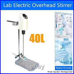 Digital Display 40L Lab Electric Overhead Stirrer Mixer Agitator Homogenizer NEW