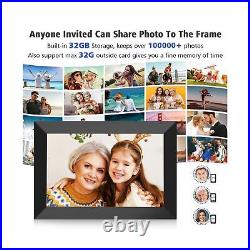 Digital Picture Frame 10.1 Inch WiFi Electronic Photo Frame 32GB Storage SD C