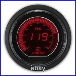 EVO 52 mm Digital Oil Pressure Gauge with Sensor PSI Blue & Red LCD Display