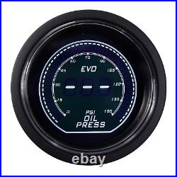 EVO 52 mm Digital Oil Pressure Gauge with Sensor PSI White & Green LCD Display