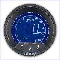 EVO 85 mm Digital GPS Speedometer KMH 4 Colors LCD Display with Peak & Warning