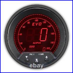 EVO 85 mm Digital GPS Speedometer MPH 4 Colors LCD Display with Peak & Warning