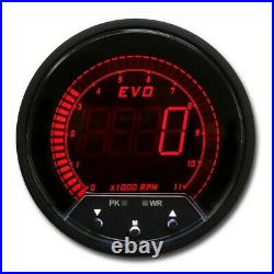 EVO 85 mm Digital Tachometer 4 Colors LCD Display with Peak & Warning 11000 RPM