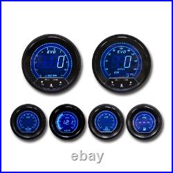 EVO Digital 6 Gauge Set GPS Speedometer Blue & Red LCD Display MPH °F PSI