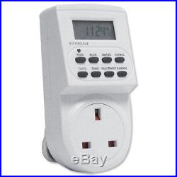 Electronic Digital Mains Plug-in Timer Socket with LCD Display 12/24 Hour 7 Days