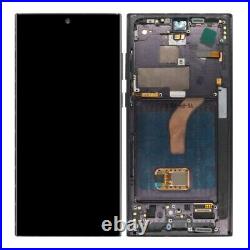For Samsung Galaxy S22 Ultra S908U OLED Display LCD Touch Digitizer Screen Frame