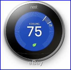 Google Nest 3rd Generation Smart Learning Thermostat Stainless Steel