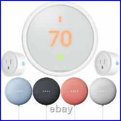 Google Nest Learning Thermostat E + Nest Mini (Gen 2) + 2-Pack Deco Smart Plugs