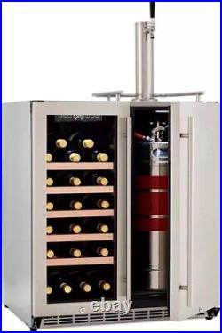 HCK Wine Cooler Fridge, Kegerator 2in1 Outdoor Refrigerator, Digital Touch Display