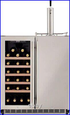 HCK Wine Cooler Fridge, Kegerator 2in1 Outdoor Refrigerator, Digital Touch Display