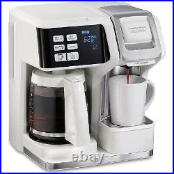 Hamilton Beach FlexBrew 2 Way Coffee Maker Single-Serve/12 Cup Pot White 49947