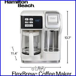 Hamilton Beach FlexBrew 2 Way Coffee Maker Single-Serve/12 Cup Pot White 49947