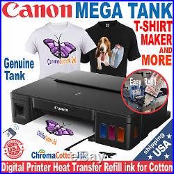 Heat Press 15x15 Machine Plus Canon Mega Tank Printer T-shirt Maker Start Pack