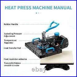 Heat Press Machine 12X15, 5 in 1 Digital Transfer T-Shirts Hat Mug Plate Cap