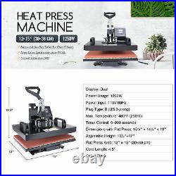 Heat Press Machine 360° Swing Away Digital Sublimation T-Shirt Pad 12X15