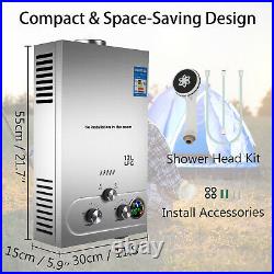 Hot Water Heater 12L Propane Gas LPG Tankless 3.2GPM Instant Boiler Outdoor