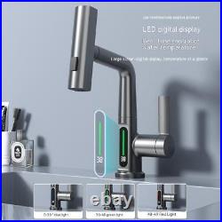 Intelligent Digital Display Faucet Pull-out Basin Faucet Temperature Digital Dis