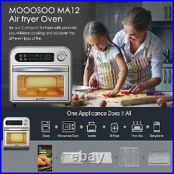 MOOSOO 10.6QT Air Fryer Oven Dehydrator Rotisserie 1500W 100 Recipes 10 in 1 ETL