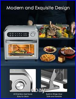 MOOSOO 10.6QT Air Fryer Oven Dehydrator Rotisserie 1500W 100 Recipes 10 in 1 ETL