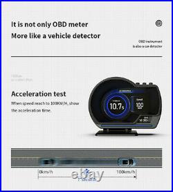 Multifunctional Digital Car Display HUD GPS Speedometer Turbo Temp Gauge OBD2