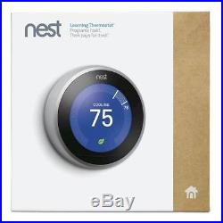 NEW SEALED Nest Learning Thermostat 3rd Generation Stainless Steel