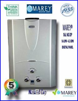 Natural Gas Water Heater Tankless Best On Demand Marey GA16NGDP 4.2 GPM