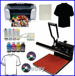 New 15x15 Heat Press, Photo Printer, CISS Ink Cartridge, Bulk Ink, Tshirt Transfer