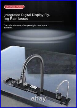New stainless steel waterfall kitchen sink large single hole Digital Display