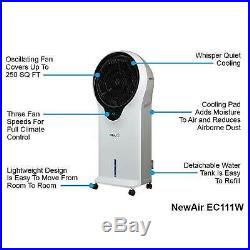 NewAir 250 Sq Ft 3 Speed Portable Comfort Evaporative Cooler, White (Open Box)
