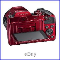 Nikon COOLPIX B500 Digital Camera with 3Display, 16MP, 40x Optical Zoom Red