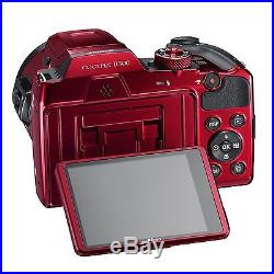 Nikon COOLPIX B500 Digital Camera with 3Display, 16MP, 40x Optical Zoom Red