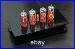 Nixie Tubes Clock with 4 pieces IN-14 tubes with RGB backlight Alarm and Chimes