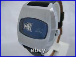 Nos New Vintage Mechanical Hand Winding Luxor Digital Display Men's Watch 1960's