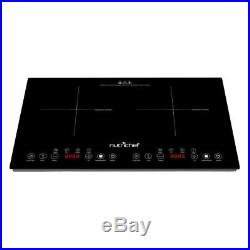 NutriChef PKSTIND48 Dual Induction Countertop 120V Cooktop with Digital Display