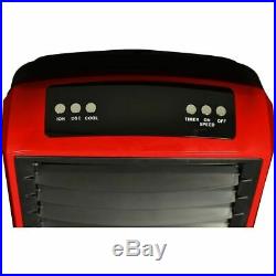 Red Evaporative Air Cooler with Built-In Purifier Filter, Portable Swamp Home Fan