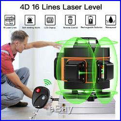 Rotary Laser Level Green 16 Lines 4D Cross Line Laser Self Leveling Measure Tool