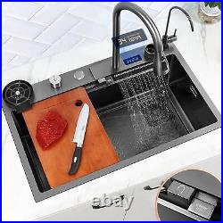 TTG Undermount Kitchen Sink with Digital Display and Multifunctional Faucet
