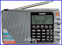 Tecsun PL880 PLL Dual Conversion AM FM Shortwave Portable Radio with SSB Silver