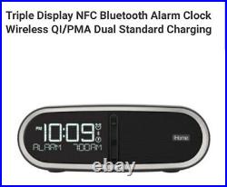 Triple Display NFC Bluetooth Alarm Clock Wireless QI/PMA Dual Standard Charging