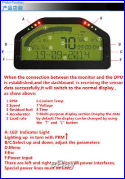 Universal Dash Race Display OBD2 Bluetooth Auto Car Dashboard LCD Digital Gauge