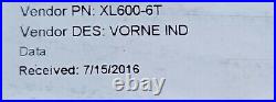 Vorne Industries XL600-6T Digital, Machine Efficiency Line DisplayNEW